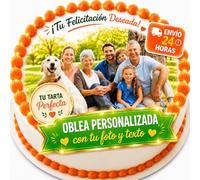 FOTO COMESTIBLE, oblea con foto, personalizada nombre y edad para pastel o Tarta, Cumpleaños, Foto Comestibles para Tartas de Cumpleaños, Varios Tamaños, DISCO - Medida redonda