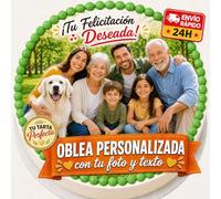 FOTO COMESTIBLE - OBLEA o Papel de AZÚCAR, Personalizada para Tarta con Foto, Nombre y Edad - Imagen Comestible Cumpleaños - Calidad Fotográfica Profesional - Varios Tamaños - Redonda