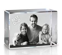Foto de cristal 3D, regalo personalizado de Navidad, regalos personalizados para esposa, mujer, abuelo, abuela, regalos personalizados para el día del padre, boda, aniversario, conmemorativo, regalo