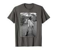 Foto de Guitarra de Bob Marley x David Burnett, Color Blanco y Negro Camiseta, Hombre, Asfalto, 6XL