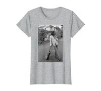 Foto de Guitarra de Bob Marley x David Burnett, Color Blanco y Negro Camiseta, Mujer, Gris Jaspeado, L