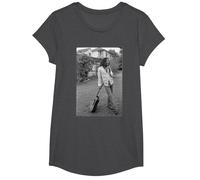 Foto de Guitarra de Bob Marley x David Burnett, Color Blanco y Negro Camiseta, Niñas, Jaspeado Oscuro, L