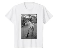 Foto de Guitarra de Bob Marley x David Burnett, Color Blanco y Negro Camiseta, Niños, Blanco, 6 años