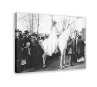 Foto de Inez Milholland para mujer, protesta por el sufragio por el derecho al voto de las mujeres a caballo