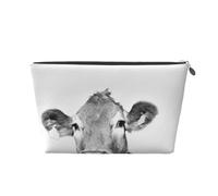 Foto De Vaca En Blanco Y Negro, Bolsa de artículos de tocador Bolsa de Maquillaje Bolsa de cosméticos Bolsa de artículos de tocador de Viaje portátil