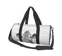 Foto De Vaca En Blanco Y Negro, Bolsa de Viaje de Gran Capacidad, Bolso Redondo, Bolsa de Viaje Deportiva, Bolsa de Mano, Bolsa de Fitness