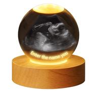 Foto digital de ultrasonido de bola de cristal 3D personalizable, esfera personalizada con foto y luz, bola de luz personalizada de adentro hacia afuera, regalo para futuros padres, luz LED opcional