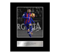 Foto firmada y enmarcada de Lionel Messi con camiseta del Barcelona FC, de la marca My Prints