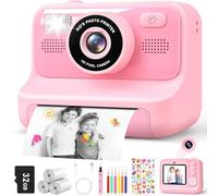 Foto Instantánea Niño, 1080P HD Video Selfie Cámara Niño para Niños con Tarjeta de 32 GB y Papel Fotográfico, Navidad y Cumpleaños Regalo Juguete para Niñas Niños Adolescentes 3-12 Años