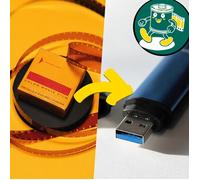 Foto Koch Digitalización - Carrete de película Super/Normal de 8 mm a memoria USB (MPEG4) 25 cm (Ø bobina) DVD