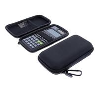 foto-kontor Estuche Compatible con Casio FX-991 DE X Calculadora Científica Hard Case Protector Funda de Viaje Resistente al Agua con Bolsillo de Malla y Mosquetón Negro