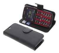 foto-kontor Funda Compatible con Doro Primo 366 Estilo Libro Negra Protectora