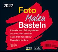 Foto-Malen-Basteln Bastelkalender quer schwarz 2027: Fotokalender zum Selbstgestalten. Do-it-yourself Kalender mit festem Fotokarton. Format: 24 x 21,5 cm