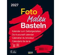 Foto-Malen-Basteln Bastelkalender schwarz groß 2027: Fotokalender zum Selbstgestalten. Do-it-yourself Kalender mit festem Fotokarton. Format: 30 x 35 cm