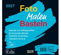 Foto-Malen-Basteln Bastelkalender schwarz quer 2027: Fotokalender zum Selbstgestalten. Do-it-yourself Kalender mit festem Fotokarton. Format: 16 x 15,5 cm