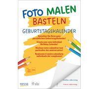 Foto-Malen-Basteln Geburtstagskalender A4: Bastelkalender zum Selbstgestalten. Edler Fotokalender mit festem Fotokarton und Platz für Geburtstage/Notizen Do-it-yourself!