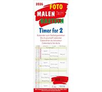 Foto-Malen-Basteln Timer for 2 2026: Familienplaner mit 3 Spalten als Bastelkalender zum Selbstgestalten. Familienkalender mit festem Bastelpapier. 19 x 50 cm
