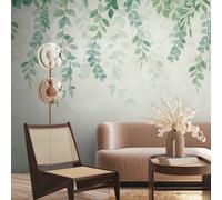 Foto Mural Con Hojas Verdes Como Papel de Pared Pintado En Discreto