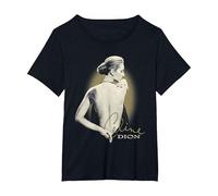 Foto Oficial de Celine Dion Backless Camiseta, Mujer Tallas Grandes, Negro, 2XL Grande