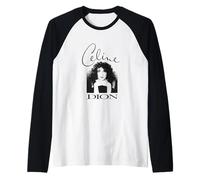 Foto oficial de Celine Dion en blanco y negro Camiseta Manga Raglan