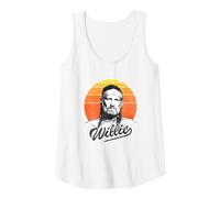 Foto Oficial de Willie Nelson Sunset Camiseta sin Mangas, Mujer, Blanco, S