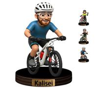 Foto personalizada de dibujos animados para entusiastas del ciclista, personaje de bicicleta de montaña, decoración de escritorio para oficina, dormitorio, hogar, bicicleta de montaña, retrato