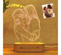 Foto personalizada Lámpara 3D Grabado de fotos Texto personalizado Lámpara LED 3D Luz nocturna con su propia imagen y texto Para niños Navidad Boda Cumpleaños Los mejores regalos (1 Foto)
