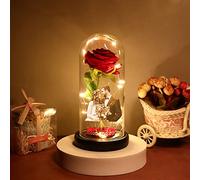 Foto personalizada Rosa Eterna Preservada en Cúpula de Cristal Regalo para sus Flores Inmortales del Día de San Valentín