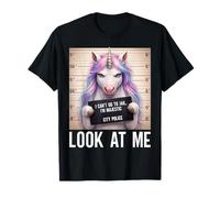 Foto policial de Unicornio No Puedo IR a la cárcel, Soy majestuoso, mírame Camiseta