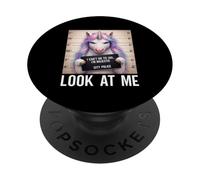 Foto policial de Unicornio No Puedo IR a la cárcel, Soy majestuoso, mírame PopSockets PopGrip Adhesivo