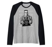 Foto policial del Monstruo de Frankenstein Camiseta Manga Raglan