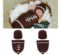 Foto Ropa 2020 Cosecha Bebé Conjunto Fengzi Saco De Dormir Bebé Sombrero De Punto De Mano De Rugby Niños Fotografía SetBaby Crochet Knit Traje Ropa Infantil Foto Props 0-6 Meses