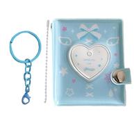 Foto Schlüsselanhänger - Mini | Sammelalbum | Photocard Holder Book für 2 Zoll Fotos | Kleines Tragbares PVC Fotoalbum für Kinder & Teens | Geburtstag Valentinstag Reisesouvenir Pink Klar