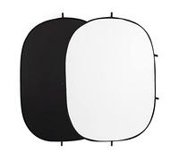 FOTOCREAT - Fondo Plegable de Muselina de Doble Cara para fotografía de 5 x 7 Pulgadas, Color Blanco y Negro