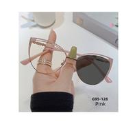 (Fotocromático Rosa-+250) Nuevo diseño de marca, marco retro de ojo de gato para dama, fotocromático, anti luz