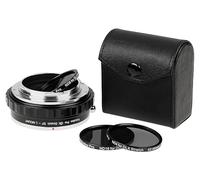 Fotodiox DLX - Adaptador de lente elástico, compatible con lentes Canon EOS (EF y EF-S) a cámaras sin espejo Alliance de montura L con helicoide de enfoque macro y filtros magnéticos