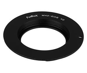 Fotodiox Lens Mount Adapter Black V.2 with Aperture Flange, M42 Lens to Canon EOS Camera Such as 7D, 60D