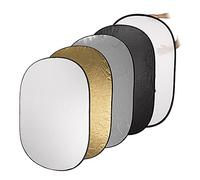 Fotodiox Pro 40 x 60 cm 5 en 1 Plegable Oval Reflector, Plata/Oro/Negro/Blanco/Difusor