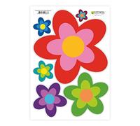 FOTOFOL 6 pegatinas para coche, diseño hippie, flores grandes, para coche, vehículos, scooter, ciclomotor, casco de moto, perfecto para VW Bulli California Multivan Transporter