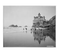 Fotograf a antigua de Cliff House y Seal Rocks, San Francisco, California. Decoraciones de casas de playa y faros. Fotograf as antiguas en blanco