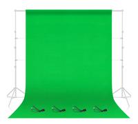 Fotografa de la pantalla verde EMART 8 x 10 pies Fondo verde para la transmisin del zoom Cortina verde de la muselina pequea con 4 abrazaderas de