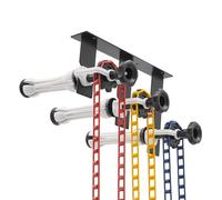 Fotografía 3 rollos de montaje en pared manual con 3 ganchos para estudio fotográfico, diámetro de tubo de 4,8 cm para papel y PVC, suspensión de fondo con cadena y peso, 3 ejes