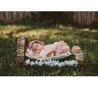 Fotografía al aire libre de recién nacidos de estilo europeo, cama de madera nativa, estudio de fotografía de bebé, cama pequeña retro, accesorios de disparo de cien días