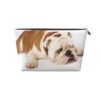 Fotografía De Bulldog Inglés De Bulldog Triste Y Cansado con Crema Marrón, Bolsa de artículos de tocador Bolsa de Maquillaje Bolsa de cosméticos Bolsa de artículos de tocador de Viaje portátil
