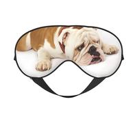 Fotografía De Bulldog Inglés De Bulldog Triste Y Cansado Con Crema Marrón, Cubreojos completos Antifaz bloqueador de luz Antifaz para dormir Antifaz suave con los ojos vendados Noche