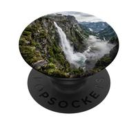 Fotografía De Paisaje De Montaña Cascada Cliff Valley PopSockets PopGrip Adhesivo