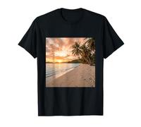 Fotografía De Paisaje Tropical Playa Atardecer Palm Camiseta