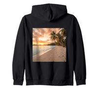 Fotografía De Paisaje Tropical Playa Atardecer Palm Sudadera con Capucha