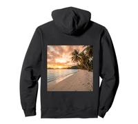 Fotografía De Paisaje Tropical Playa Atardecer Palm Sudadera con Capucha