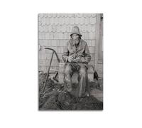 Fotografía de pescador de Nueva Inglaterra, decoración de cabaña junto al mar, arte de pared costera, foto de Cape Ann, MA Photo, 1906, póster de fotografía en blanco y negro, pintura decorativa